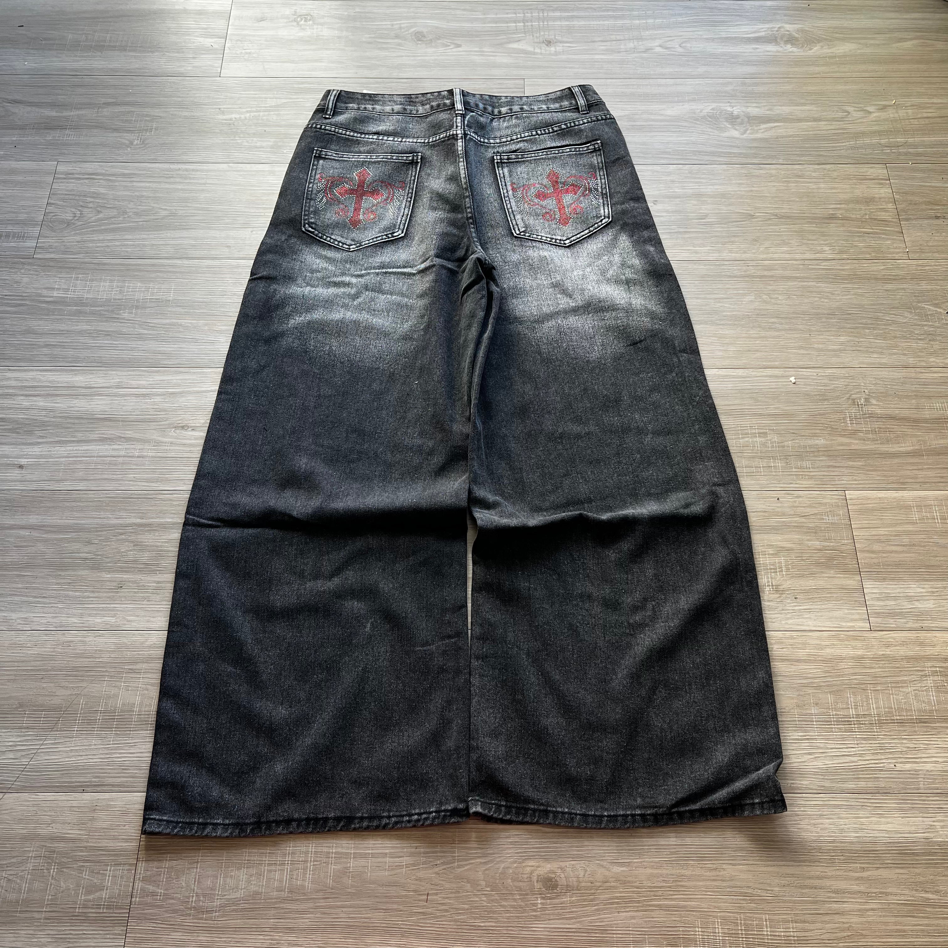 Embellished Faded Jeans